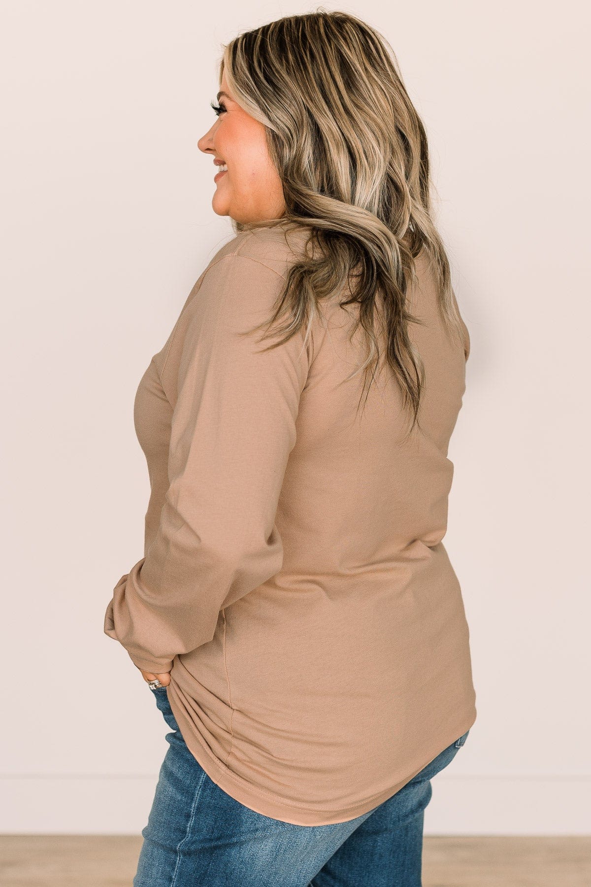 "This Is My Online Shopping Sweater" Graphic Top- Tan