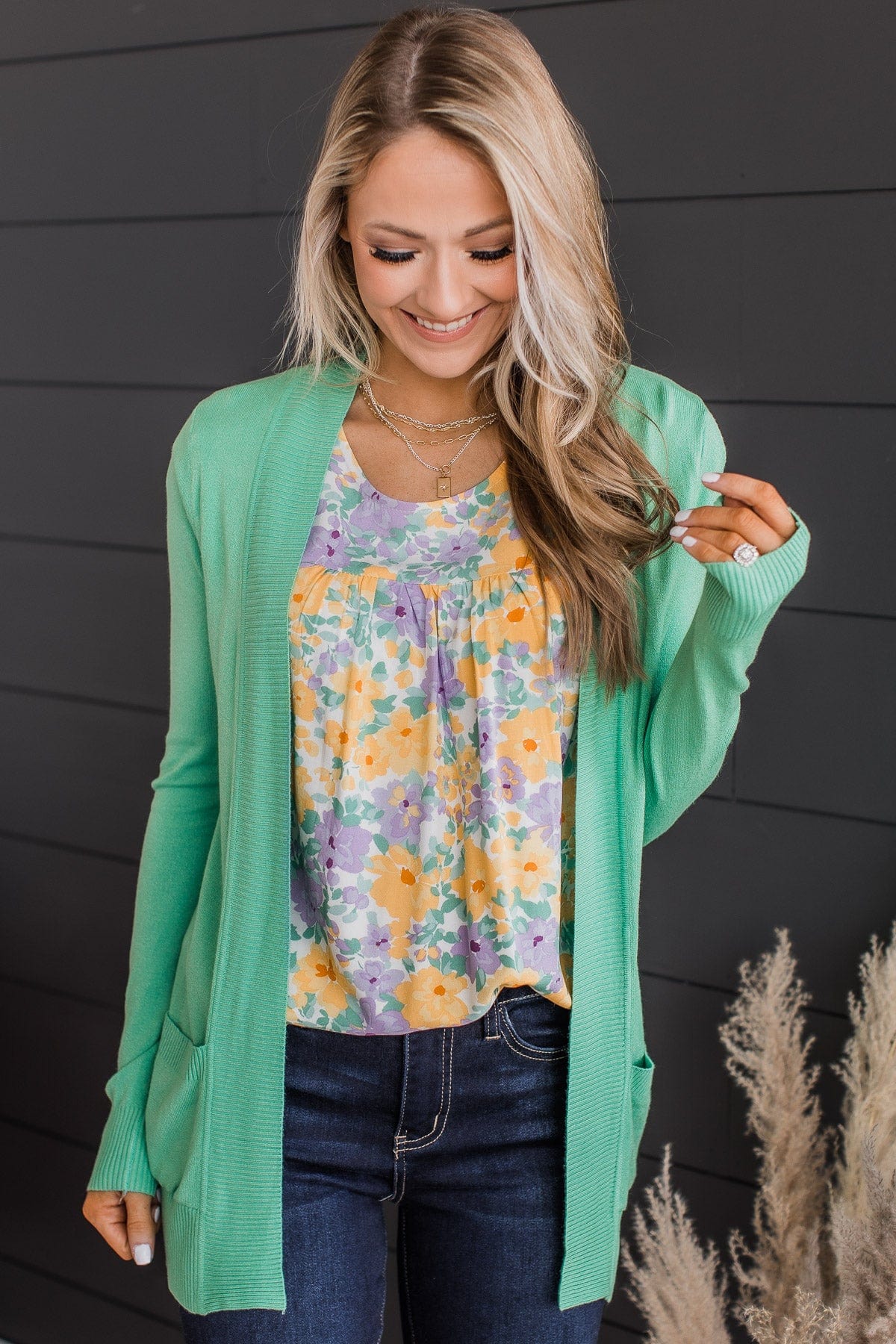 Comfortable With Myself Knit Cardigan- Seafoam Green