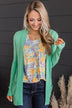 Comfortable With Myself Knit Cardigan- Seafoam Green