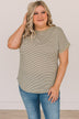 In The Right Direction Striped Top- Ivory & Olive