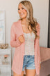 Found Myself Open Front Knit Cardigan- Blush
