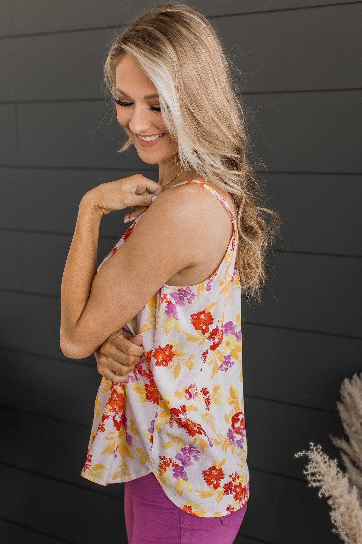 Perfect Days Floral Tank Top- Ivory