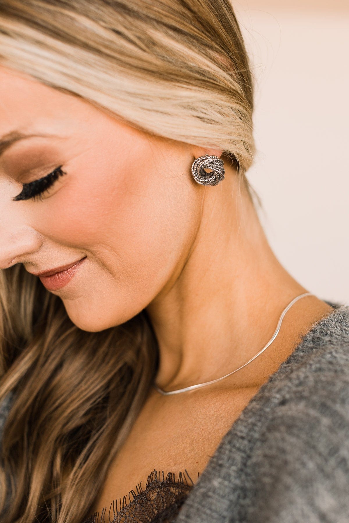Wishing On Forever Stud Earrings- Silver