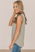 Chasing After You Striped Tank Top- Light Olive