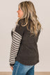 Winter Views Long Sleeve Knit Top- Charcoal