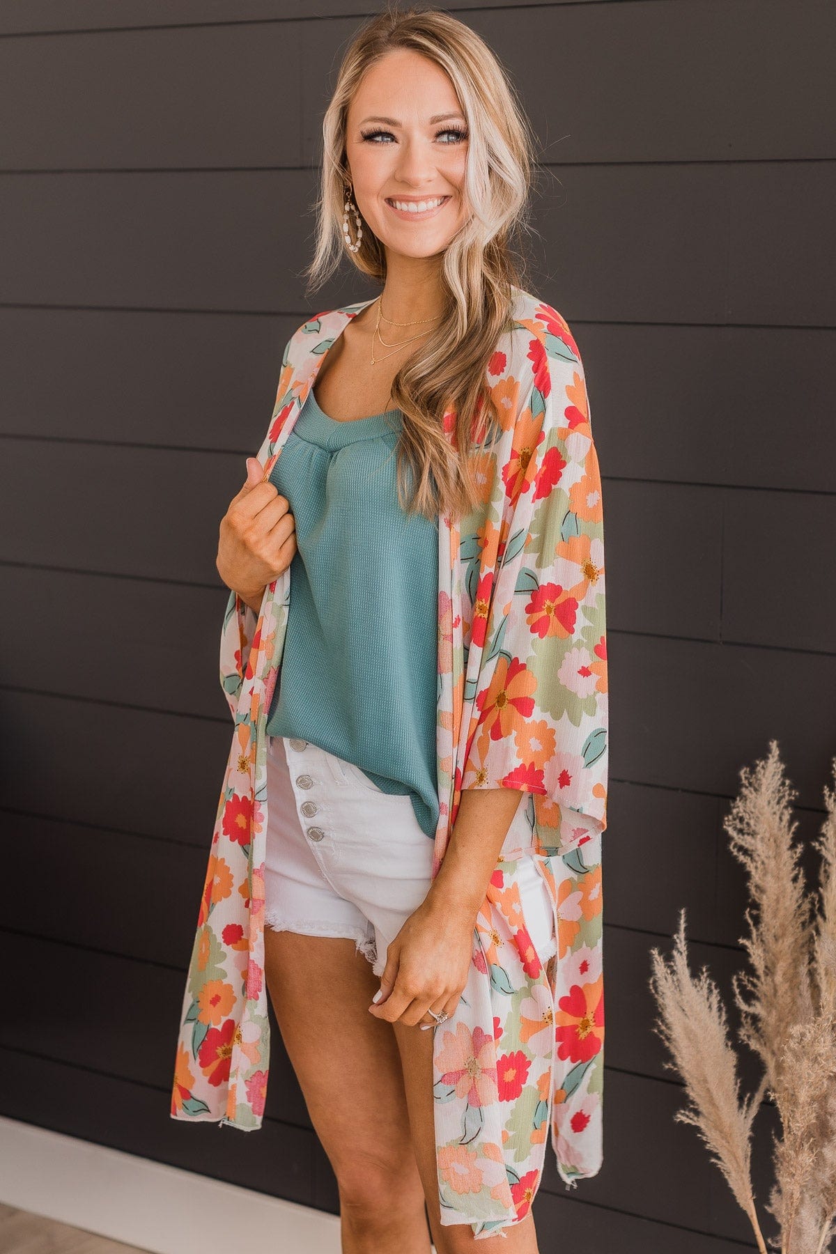 Lovely Days Ahead Floral Kimono- Ivory