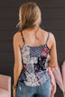The Way You Love Me Floral Lace Tank- Navy