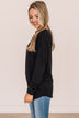Make It Your Own Button Knit Top- Black