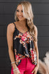 Head Held High Floral Tank Top- Charcoal