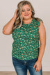 Late Night Romance Floral Knit Top- Green