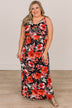 Keep On Dancing Floral Maxi Dress- Black & Red