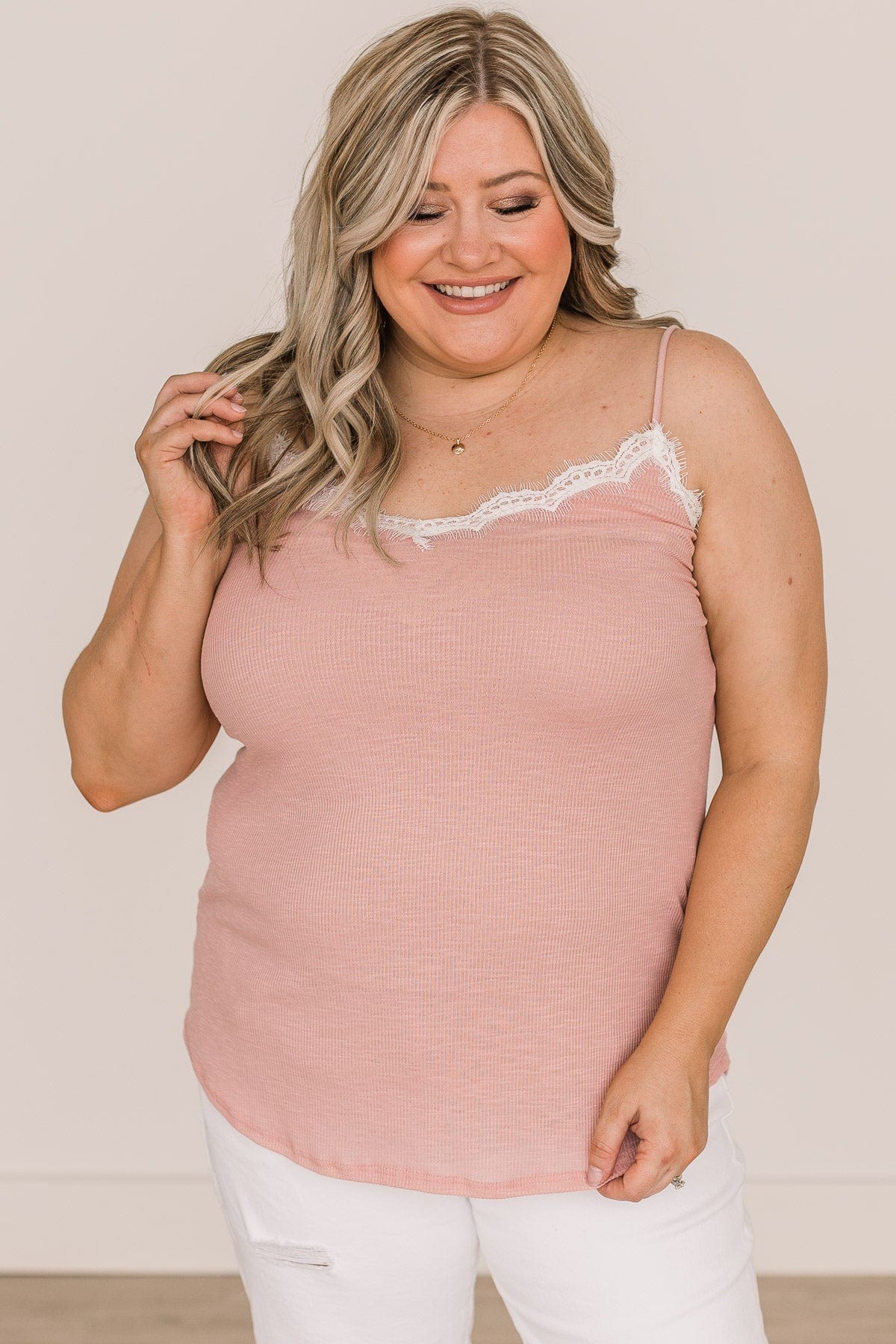 Memories We Made Lace Tank- Pink