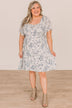 Destined To Fly Smocked Floral Dress- Ivory & Blue