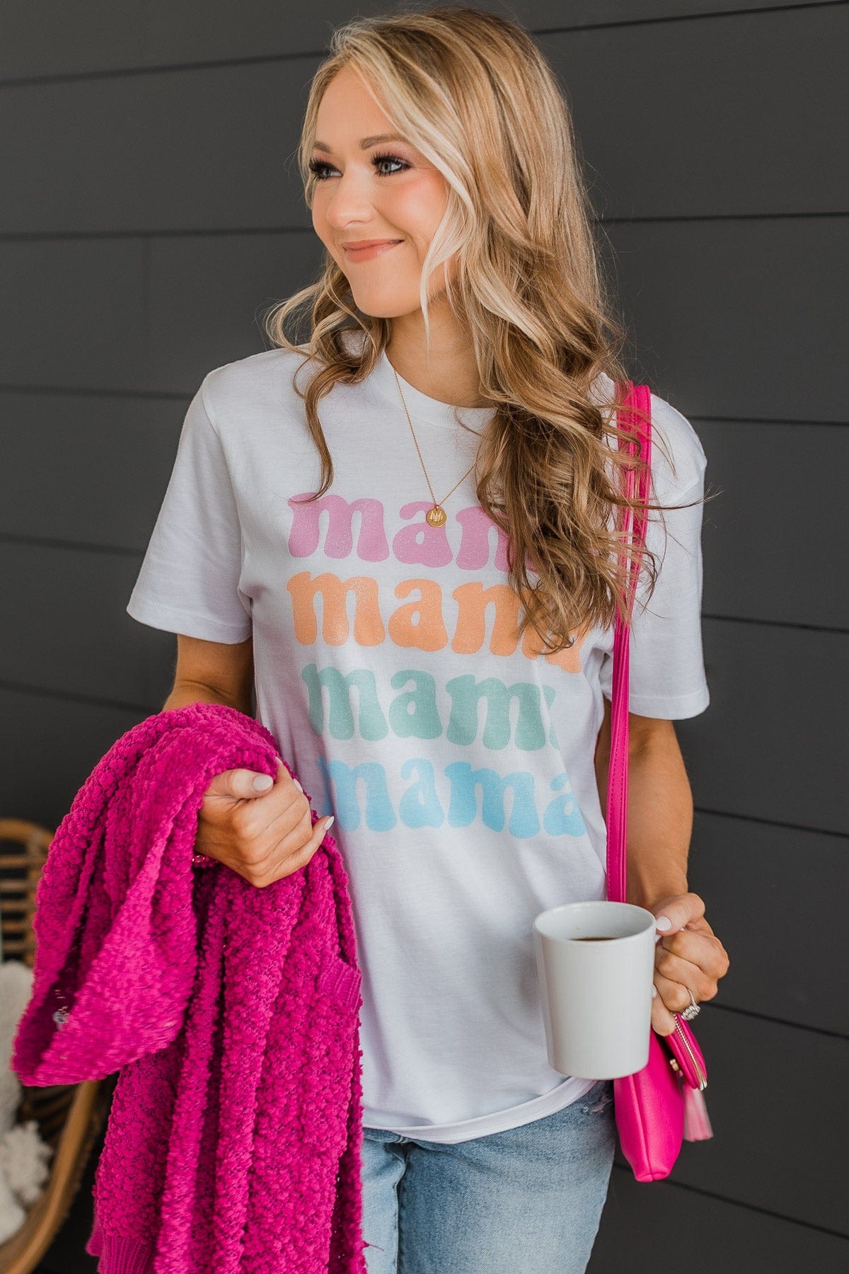 "Mama" Graphic Tee- White