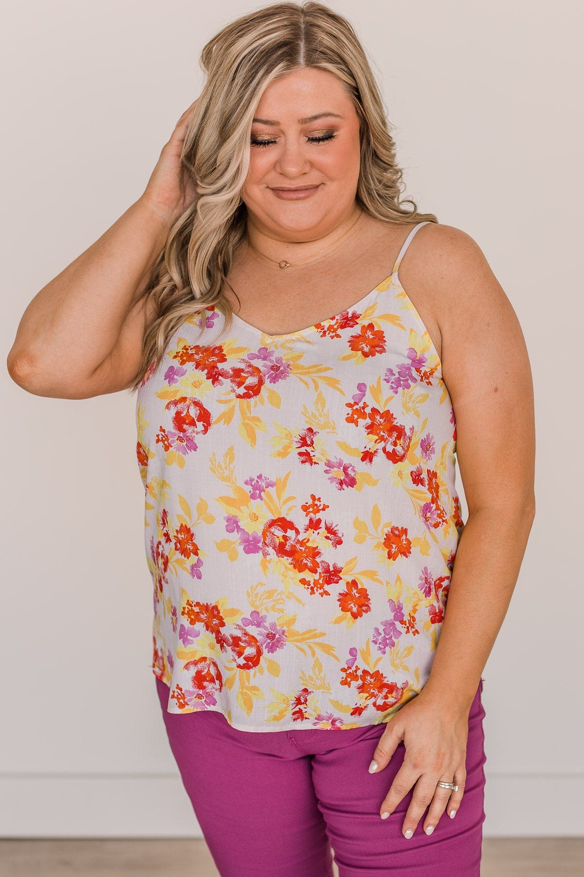Perfect Days Floral Tank Top- Ivory