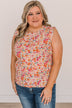 Late Night Romance Floral Knit Top- Pink & Orange