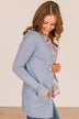 Comfortable With Myself Knit Cardigan- Periwinkle