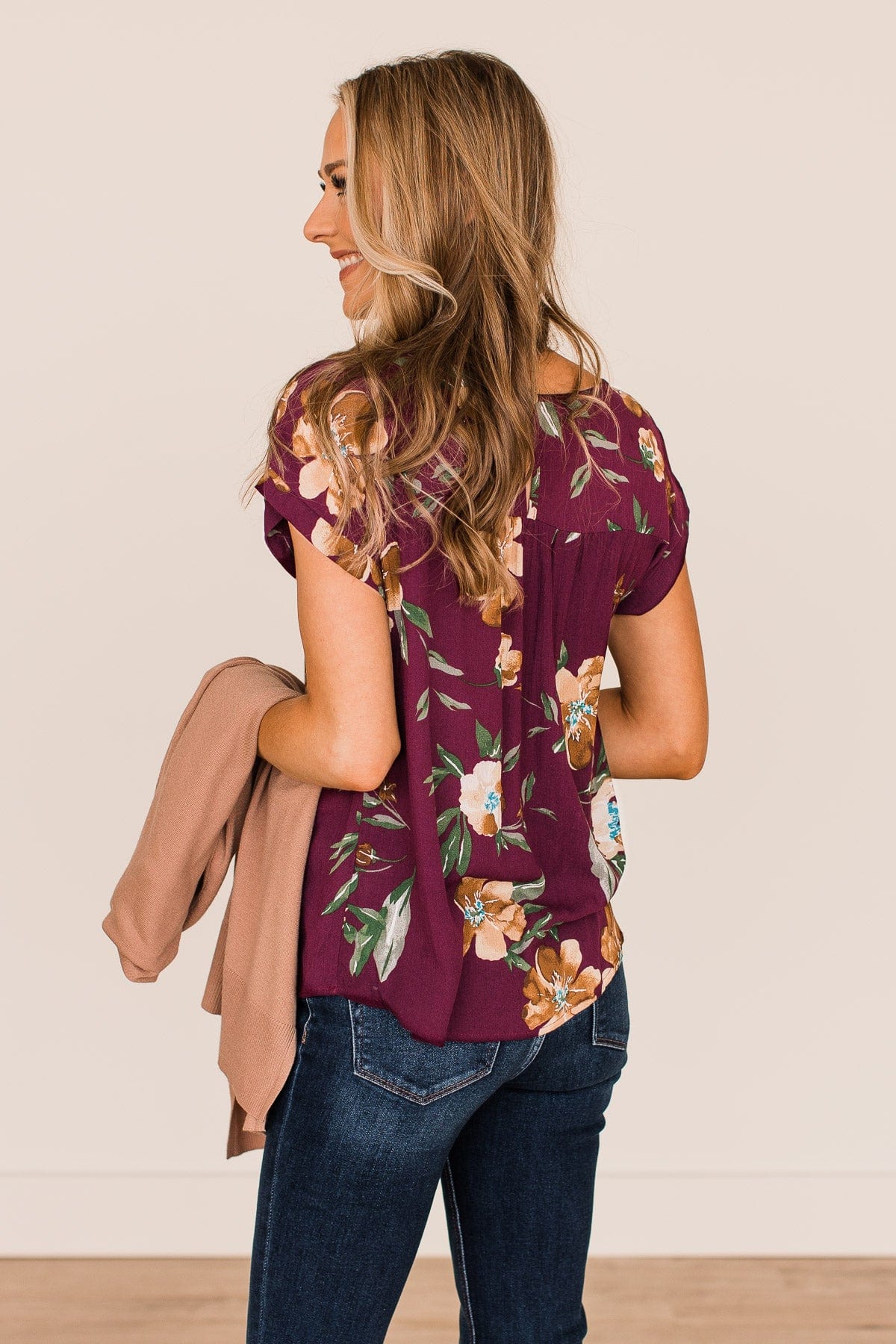 As You Can See Floral Top- Plum