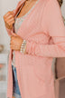 Found Myself Open Front Knit Cardigan- Blush