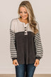 Winter Views Long Sleeve Knit Top- Charcoal