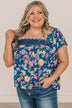 It's A Beautiful Day Floral Blouse- Royal Blue
