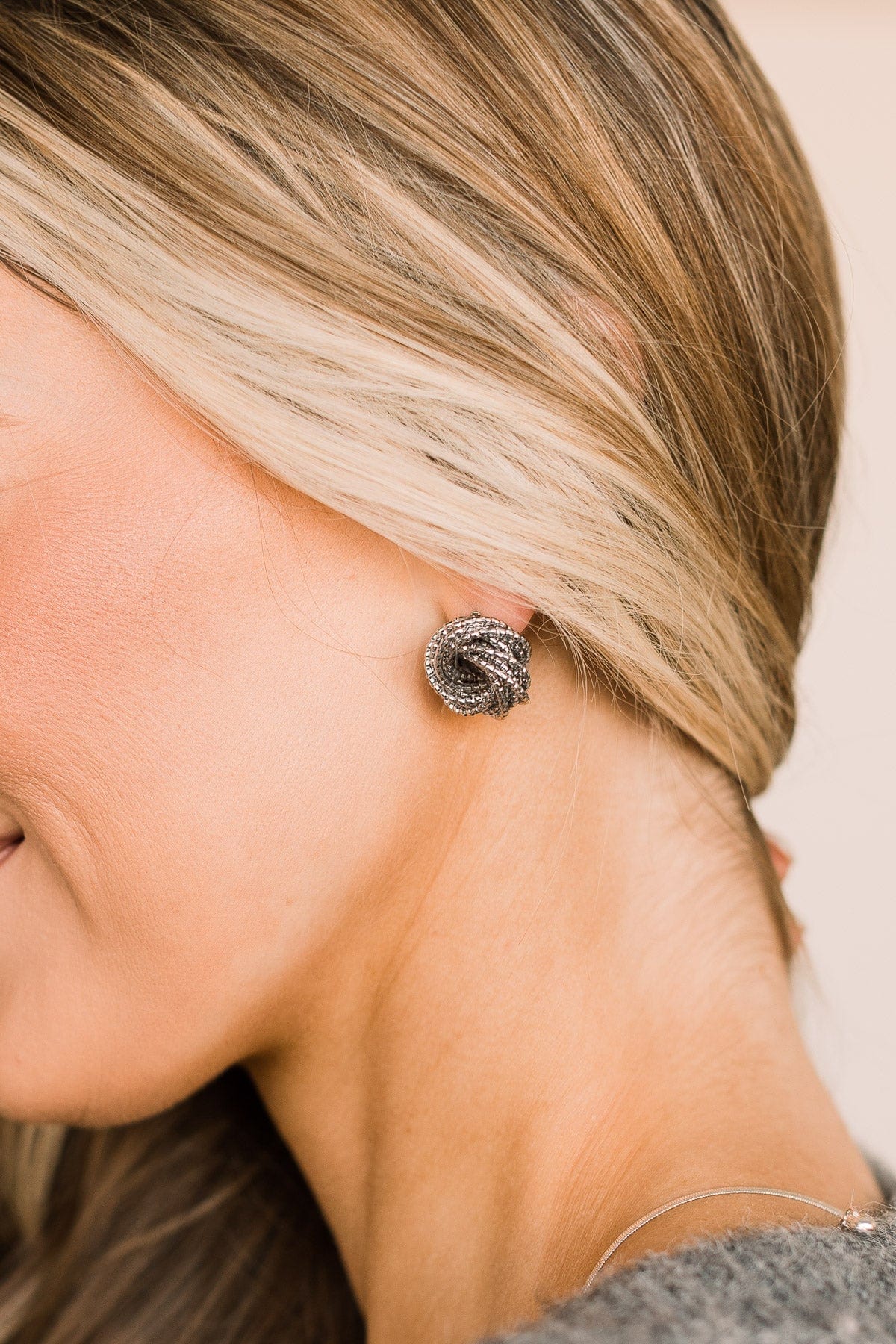 Wishing On Forever Stud Earrings- Silver