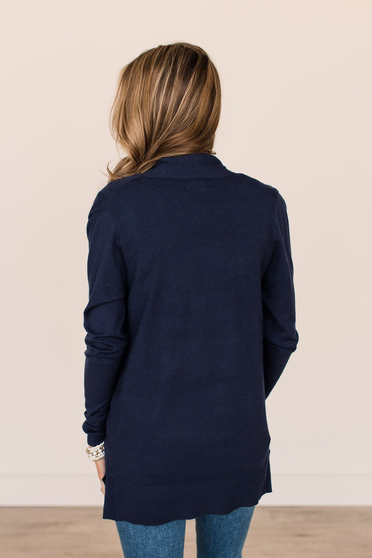 Time To Be Alive Drape Cardigan- Navy