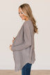 Campfire Cozy Waffle Knit Button Top- Taupe