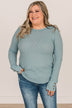 Better Than Ever Long Sleeve Knit Top- Light Teal