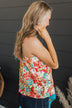 Lost In The Flowers Tank Top- Coral & Blue