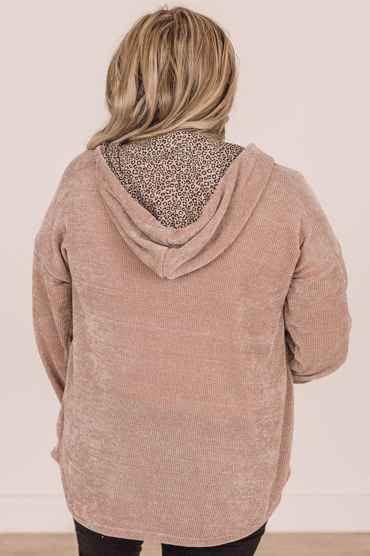 To Be Honest Button Down Knit Hoodie- Light Mocha