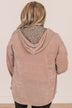 To Be Honest Button Down Knit Hoodie- Light Mocha