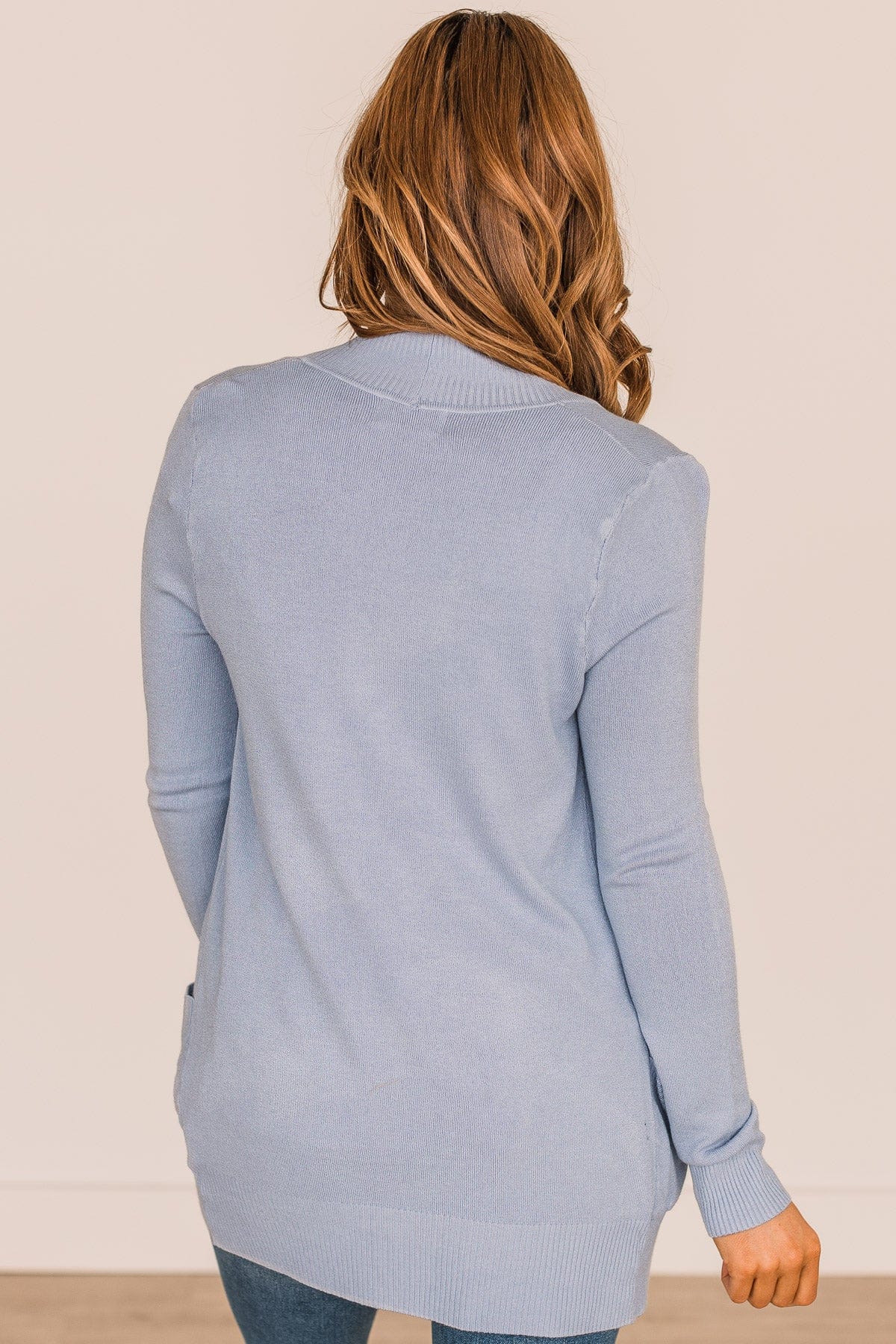 Comfortable With Myself Knit Cardigan- Periwinkle