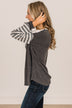 Winter Views Long Sleeve Knit Top- Charcoal