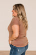 Cue The Confetti Shimmer Top- Mauve & Gold