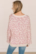 Wildly Confident Leopard Print Sweater- Cream & Mauve Pink