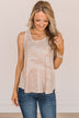 Call On You Printed Tank Top- Light Taupe
