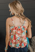 Lost In The Flowers Tank Top- Coral & Blue