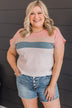 Crushing It Color Block Top- Pink & Ivory