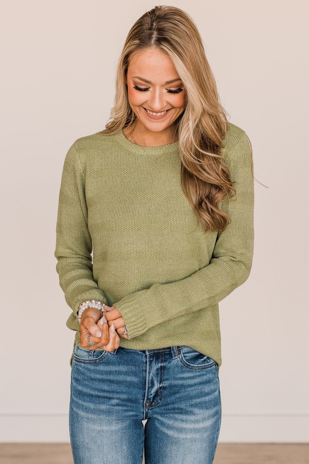 Making It Look Easy Knit Sweater- Sage