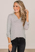 Don't Mention It Striped Top- Ivory & Black
