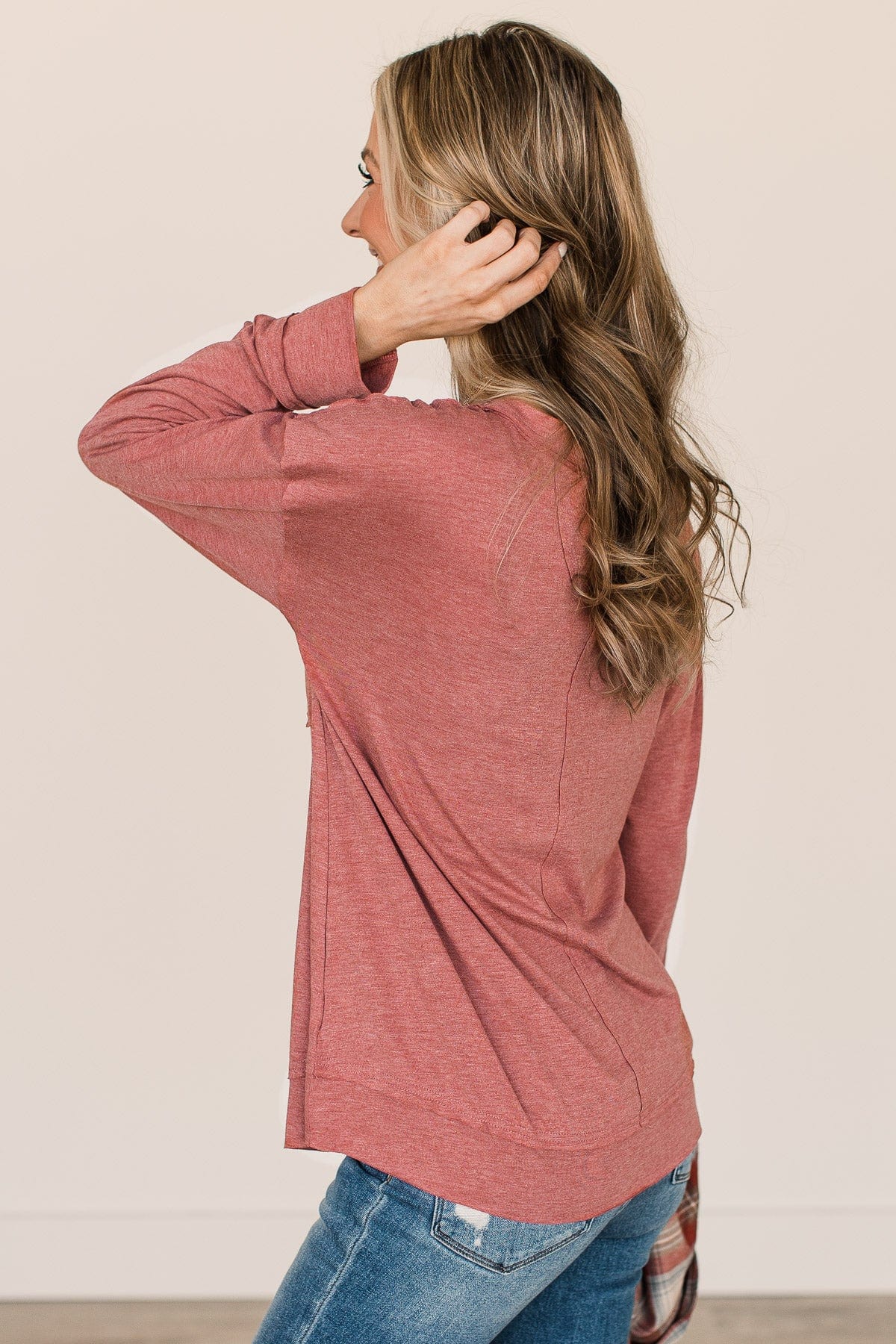 Sweet Like Pumpkin Pie Knit Top- Brick