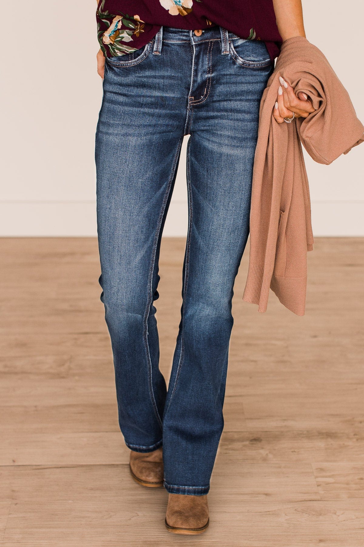 Vervet High-Rise Bootcut Jeans- Tamsin Wash
