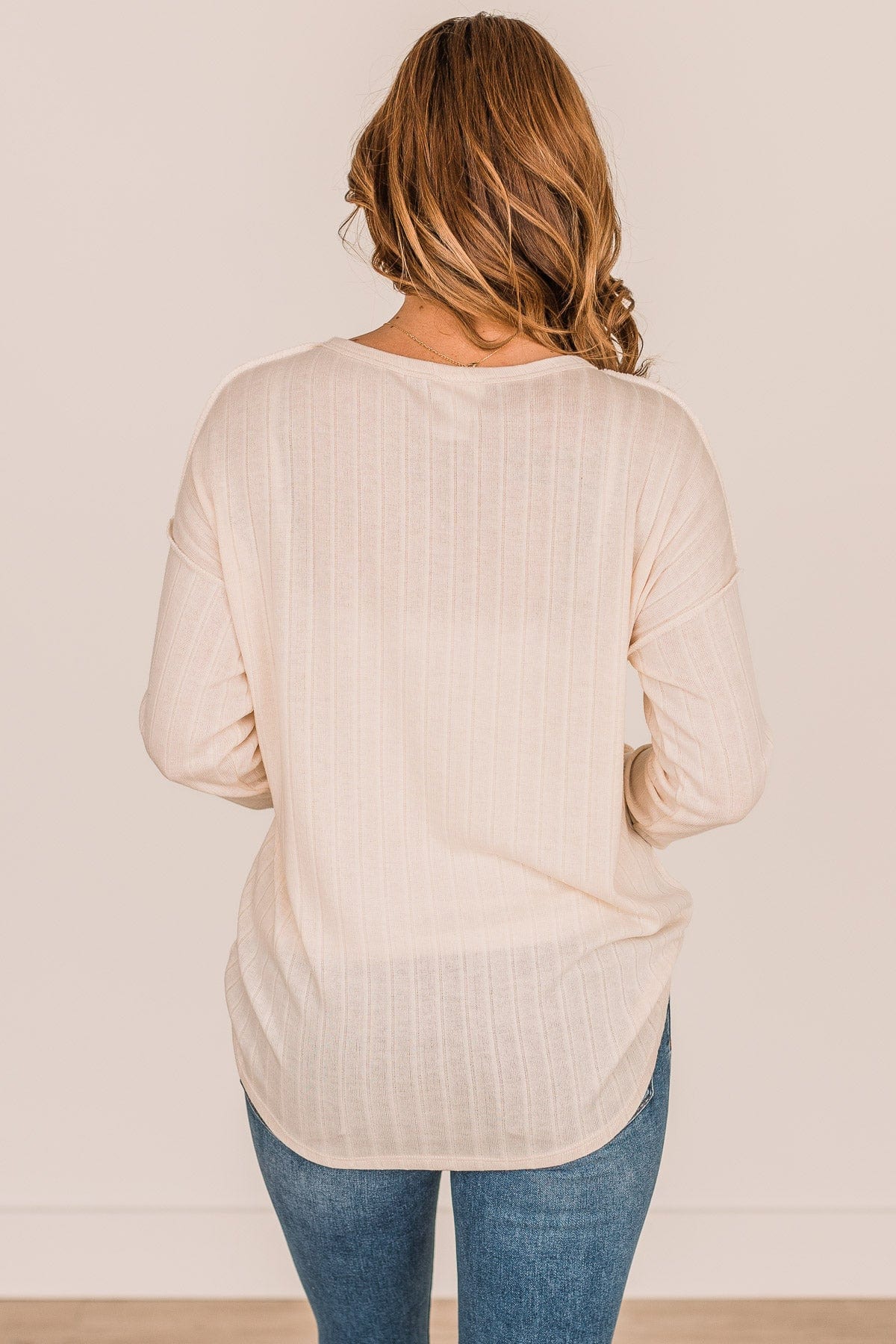 Doing My Best Button Knit Top- Cream