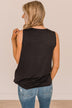 More Than They See Ribbed Knit Tank Top- Black