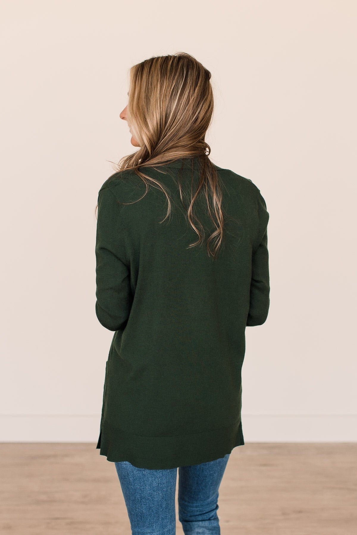 Time To Be Alive Drape Cardigan- Hunter Green