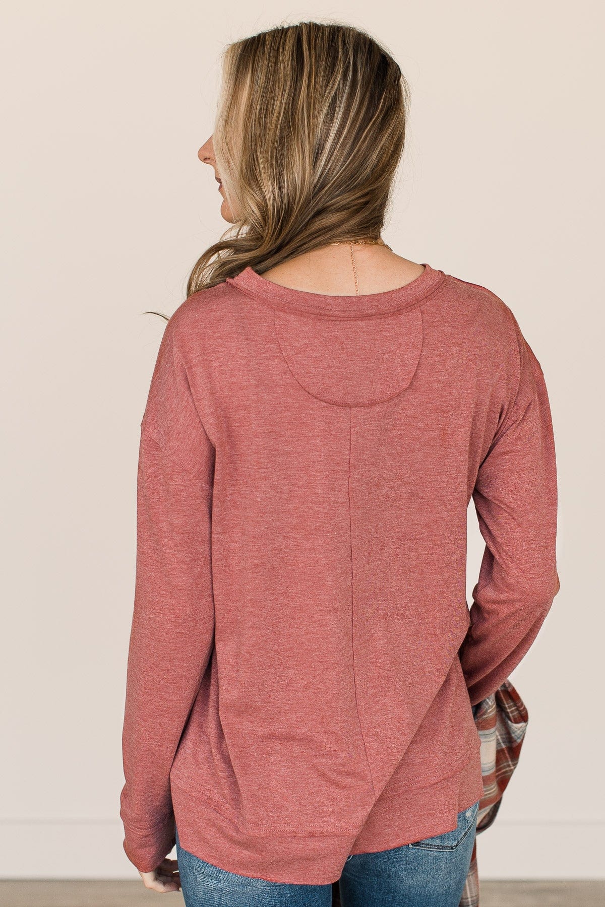 Sweet Like Pumpkin Pie Knit Top- Brick