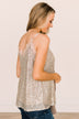 Stunning In Sequins Tank Top- Champagne