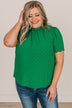 Forever After All Swiss Dot Blouse- Kelly Green