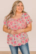 Blue Skies Ahead Floral Smocked Blouse- Pink & Mint